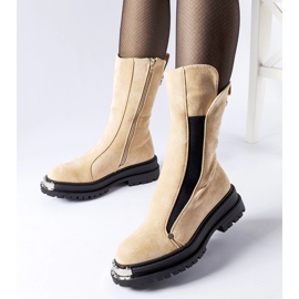 Bottines isolées beiges à bout décoratif Bologna 1