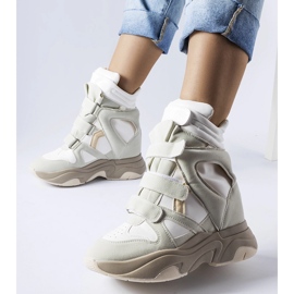 Baskets compensées blanches et menthe de Novarese 1