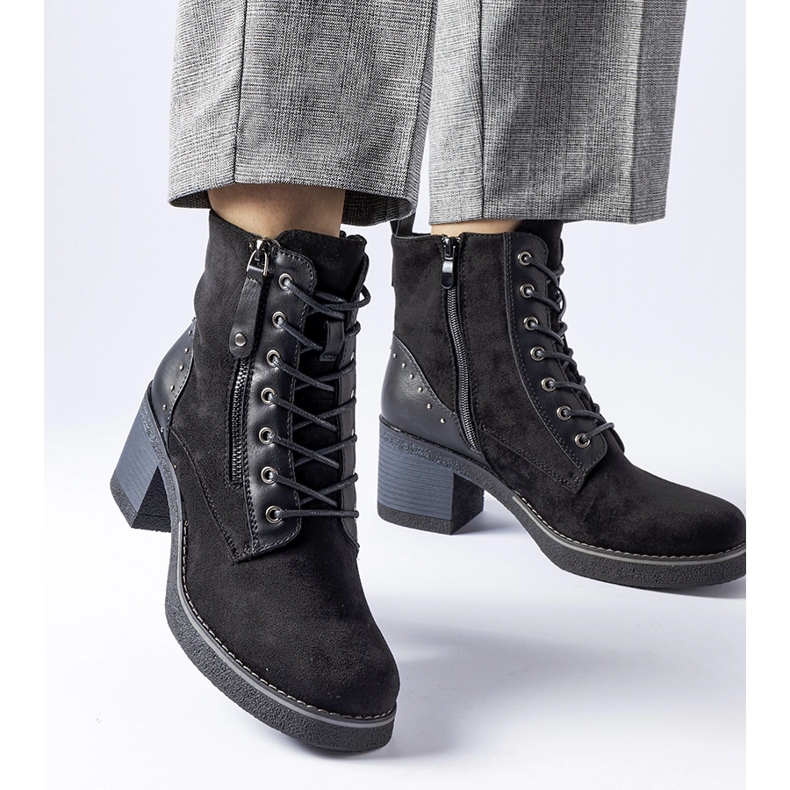 Bottines Graziella en éco-daim noir le noir 1