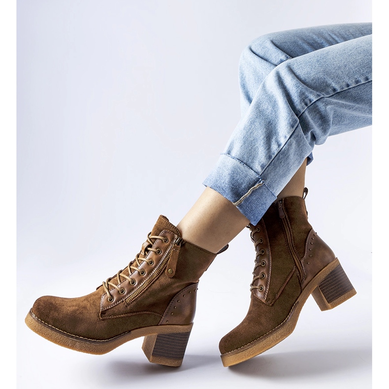 Bottines Graziella en éco-daim marron brun 1