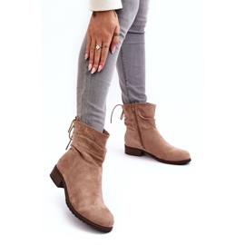 Evento Bottes plates chaudes en daim pour femmes, beige 3