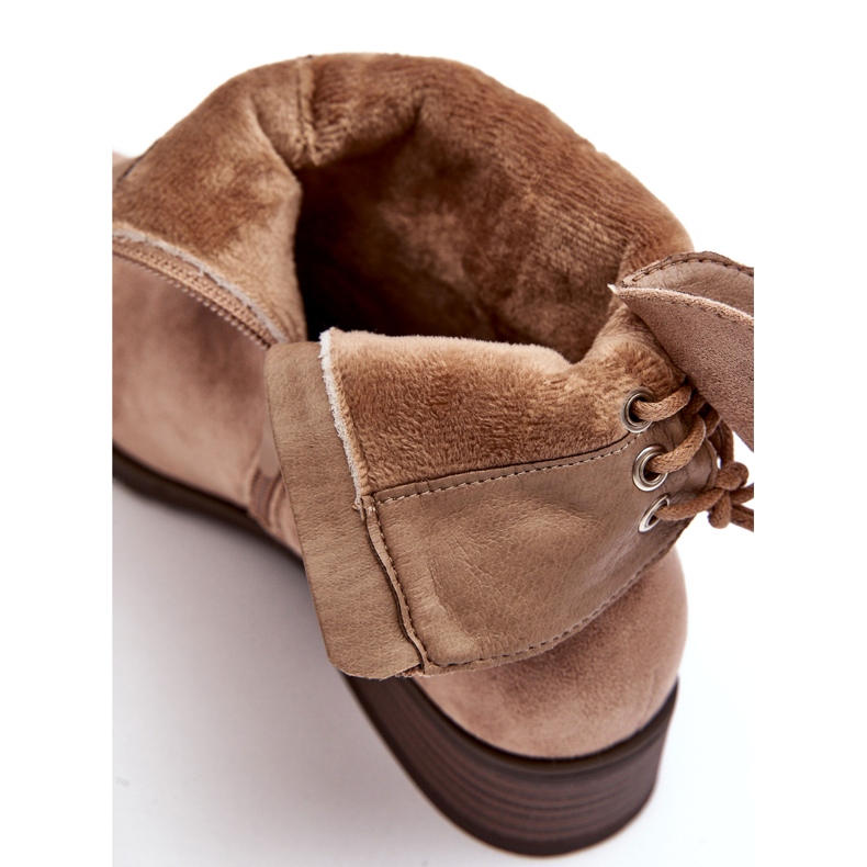 Evento Bottes plates chaudes en daim pour femmes, beige 2 Evento Bottes plates chaudes en daim pour femmes, beige 2