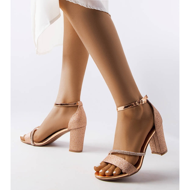 Sandales dorées à blocs Abellona d'or 1