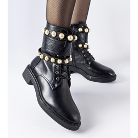 Bottines isolées noires avec perles Normand 2