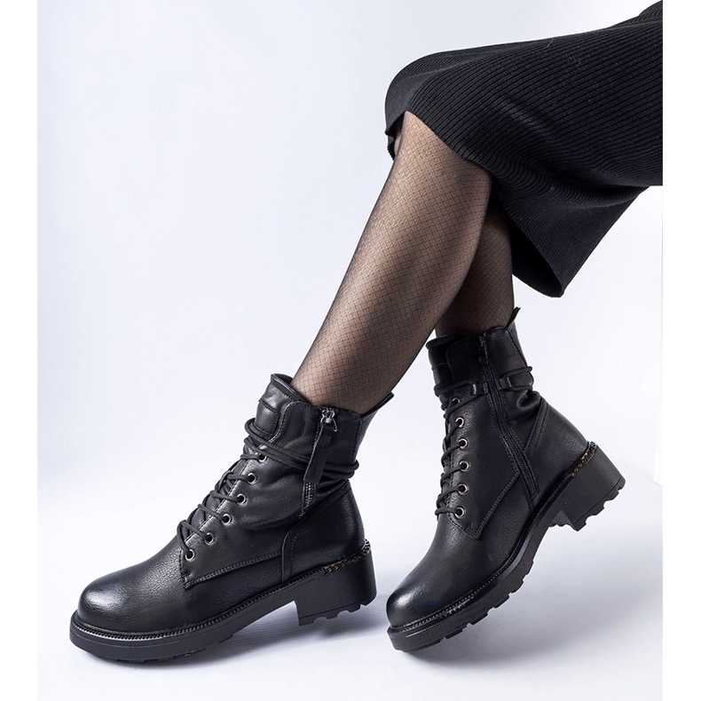 Bottines noires avec fermeture éclair décorative Emarese le noir 2