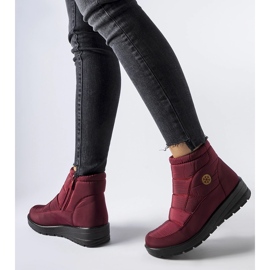 Bottes de neige bordeaux à talon bas Vittore rouge 1