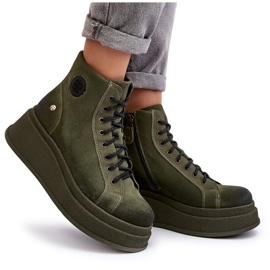 Bottines en Daim à Plateforme Massive Maciejka 06309-24 Olive vert 10