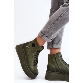 Bottines en Daim à Plateforme Massive Maciejka 06309-24 Olive vert 4