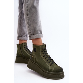 Bottines en Daim à Plateforme Massive Maciejka 06309-24 Olive vert 5