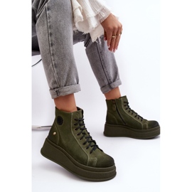 Bottines en Daim à Plateforme Massive Maciejka 06309-24 Olive vert 9