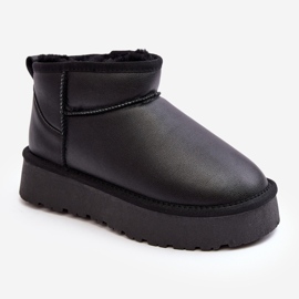 Bottes de neige à plateforme en cuir pour femmes Noir Loreley le noir 1