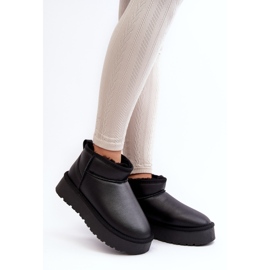 Bottes de neige à plateforme en cuir pour femmes Noir Loreley le noir 2