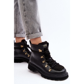 Bottines trappeuses en cuir pour femmes GOE MM2N4082 Noir le noir 5