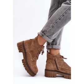 Sergio Leone Bottines à lacets isolées en daim, Beige foncé, Bjorg 3