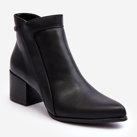 Sergio Leone Bottines noires à talons bas en cuir Cidi le noir 1