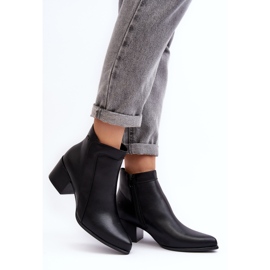 Sergio Leone Bottines noires à talons bas en cuir Cidi le noir 2