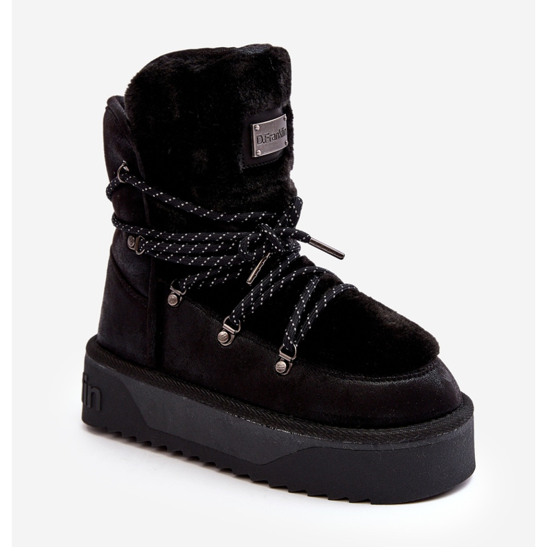 Bottes de neige à plateforme végétaliennes imperméables D.Franklin DFSH371008 Noir le noir 2