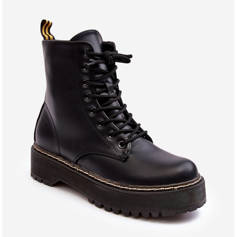 Bottines à Lacets Femme Noir Maddis le noir 2