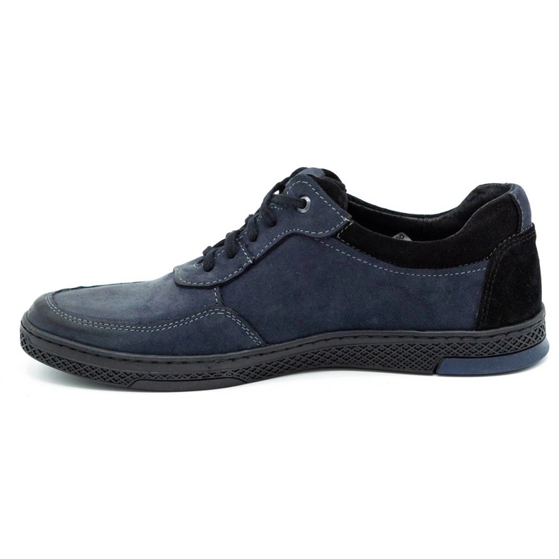 KOMODO Chaussures de sport décontractées en cuir pour hommes 918K, bleu marine 1 KOMODO Chaussures de sport décontractées en cuir pour hommes 918K, bleu marine 1