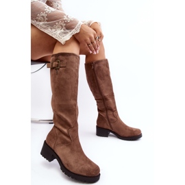 Bottines Plates Femme Daim Beige Saranai 2