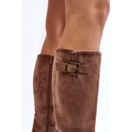 Bottines Plates Femme Daim Beige Saranai 7