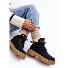 Bottes en cuir avec peau de mouton pour femme, noir Lynnvia 1
