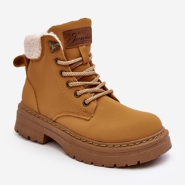 Boots Femme Cuir Mouton Camel Lynnvia beige 1
