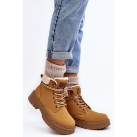 Boots Femme Cuir Mouton Camel Lynnvia beige 2