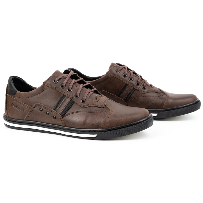 Polbut Chaussures de sport décontractées pour hommes 1801 Ns marron foncé brun 2 Polbut Chaussures de sport décontractées pour hommes 1801 Ns marron foncé brun 2