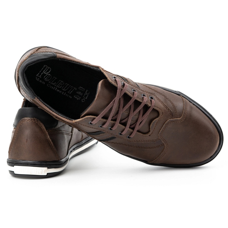Polbut Chaussures de sport décontractées pour hommes 1801 Ns marron foncé brun 3 Polbut Chaussures de sport décontractées pour hommes 1801 Ns marron foncé brun 3