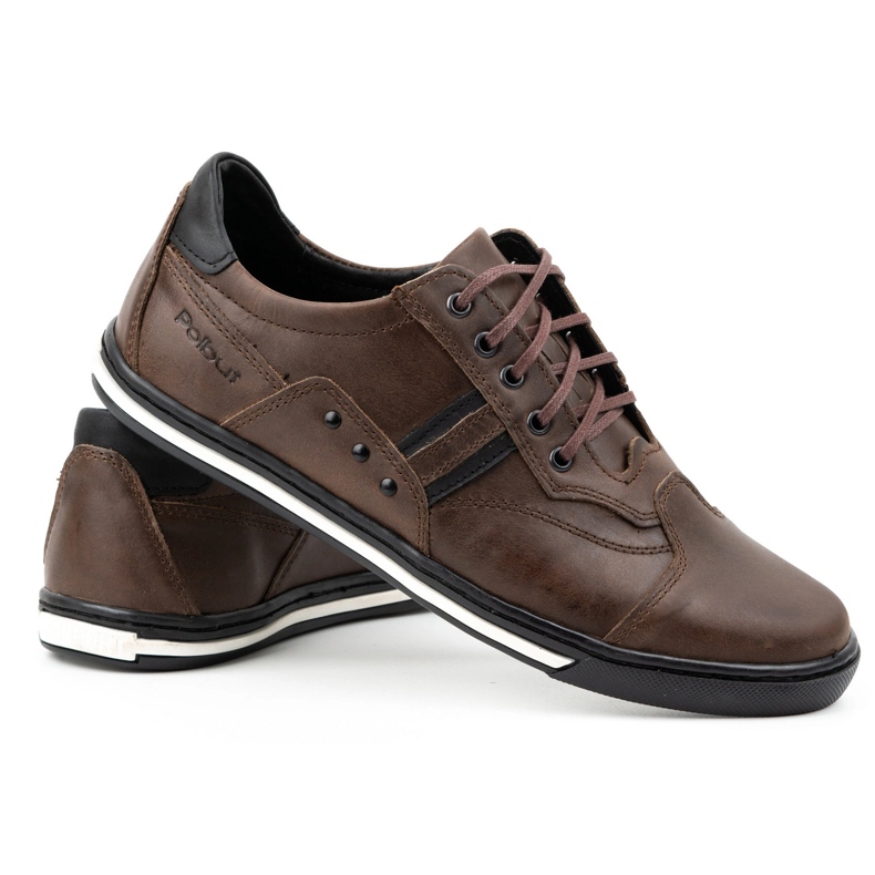 Polbut Chaussures de sport décontractées pour hommes 1801 Ns marron foncé brun 4 Polbut Chaussures de sport décontractées pour hommes 1801 Ns marron foncé brun 4