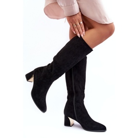 Seastar Cuissardes en daim avec talons hauts noirs le noir 3