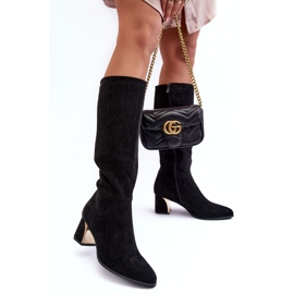 Seastar Cuissardes en daim avec talons hauts noirs le noir 4
