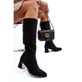 Seastar Cuissardes en daim avec talons hauts noirs 6