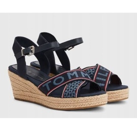 Tommy Hilfiger Sandale compensée basse en sangle W FW0FW06297 bleu 1