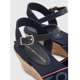 Tommy Hilfiger Sandale compensée basse en sangle W FW0FW06297 bleu 3