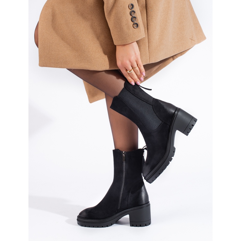 Bottines noires pour femme à tige haute Vinceza 1