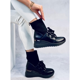 Kaye Bottines compensées noires avec tige élastique le noir 4