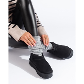 Bottes de neige courtes à plateforme Shelovet noires 1