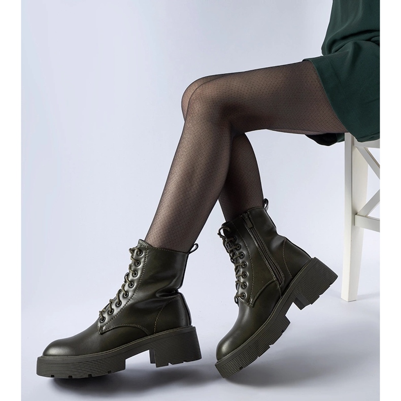 Bottines isolées vertes à semelle épaisse par Cirillo 1