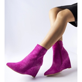 Bottines compensées pointues roses d'Aprutino 1
