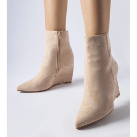 Bottines compensées pointues beiges d'Aprutino 1