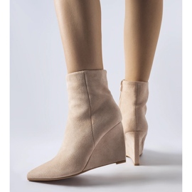 Bottines compensées pointues beiges d'Aprutino 2