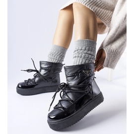 Bottes de neige isolées noires avec élastique Oslavia 1