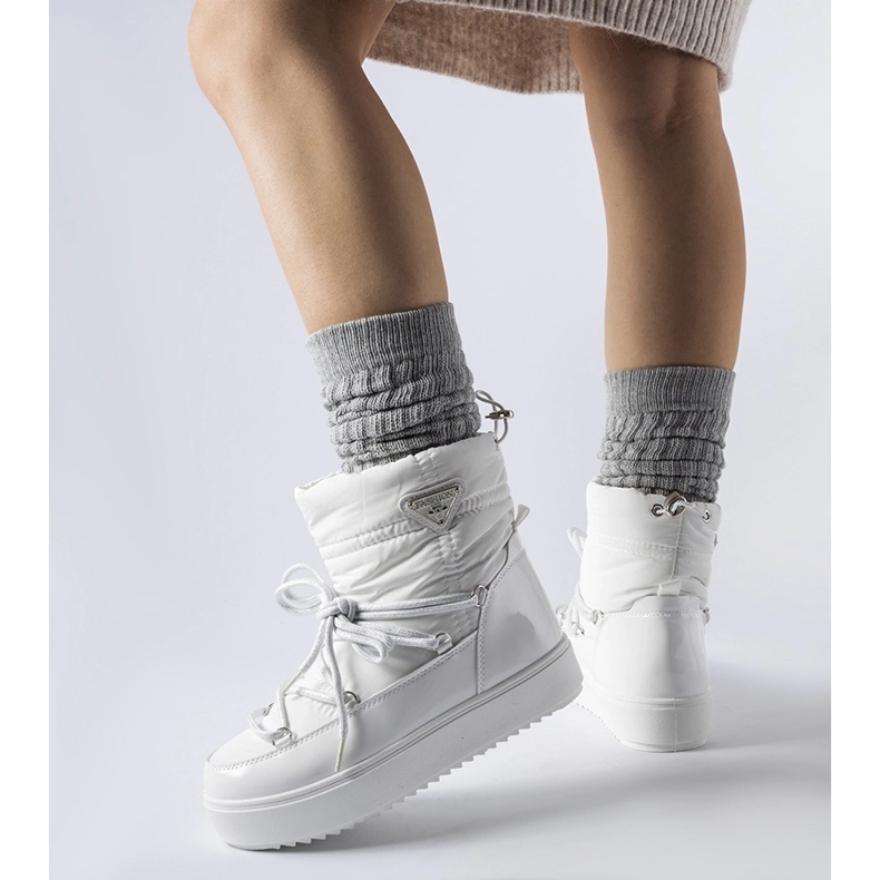 Bottes de neige isolées blanches avec élastique Oslavia 1