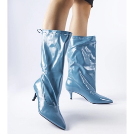 Bottines Clinton bleues à talon bas 1