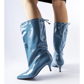 Bottines Clinton bleues à talon bas 3