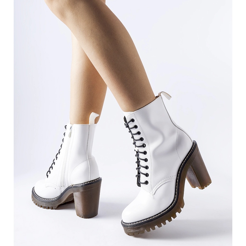 Bottines à lacets blanches Ezio 1