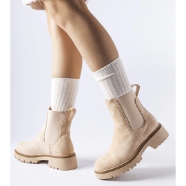 Boots isolées beiges avec strass Taunton 1
