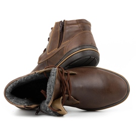 Polbut Chaussures en cuir masculin d'hiver 339 marron brun 3